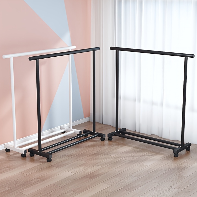 Space-Saving Metal Clothes Rack with Adjustable Hanging Rod - Suitable for Dormitories And Living Rooms, Durable Multi-Hook Design Allows for Hanging Multiple Garments, Clothing Rack