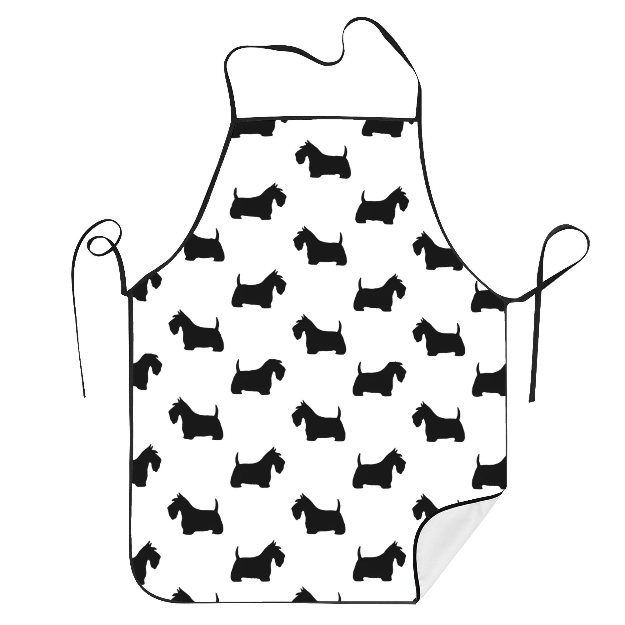 

Black Scottish Terrier Silhouette Apron For Women - A Perfect Gift Made From Composite Fabric For Cleaning