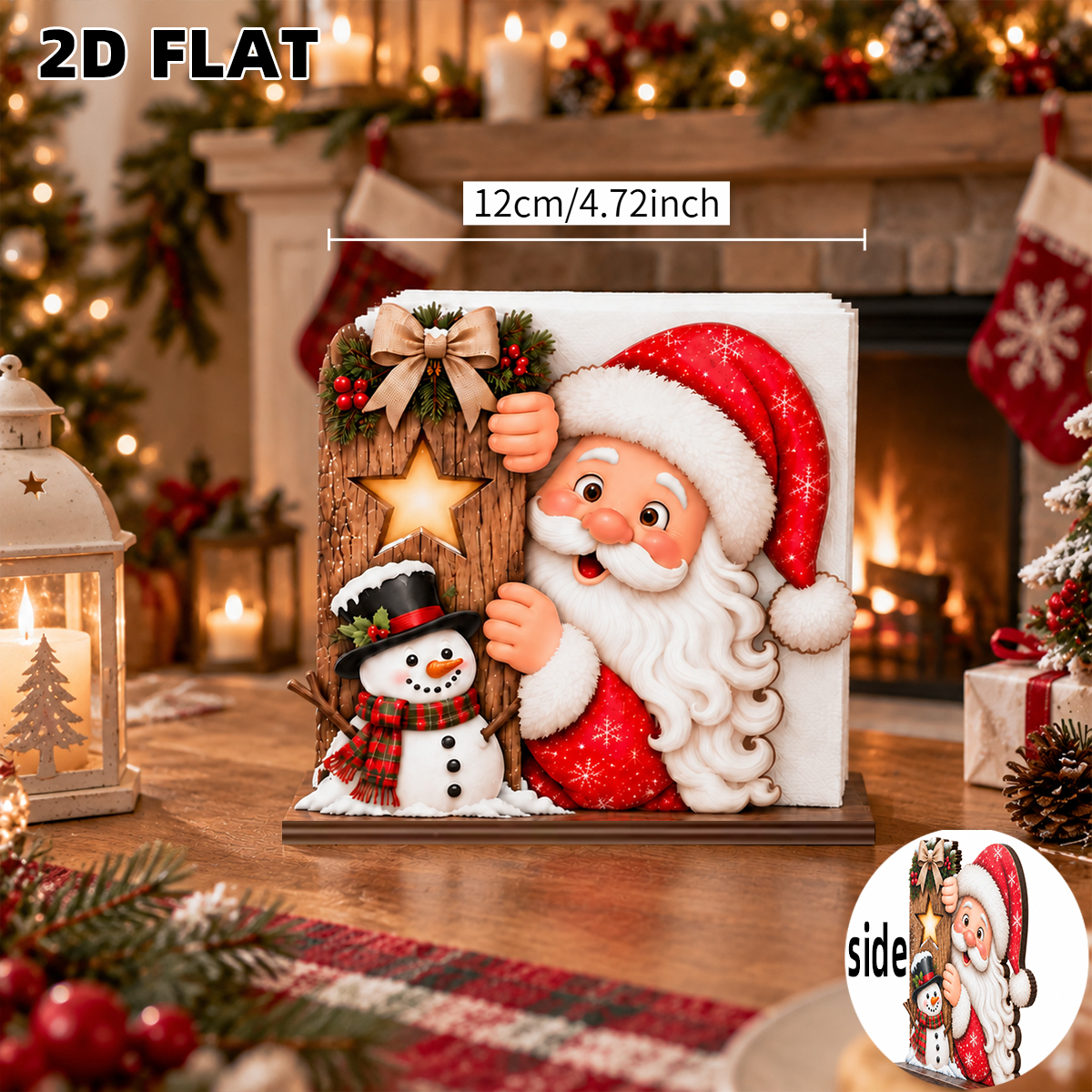 TEMU 2d Flat, 2d Plane, 1 Set Of Christmas Wooden Decorative Plaques, Party Decorations, Gifts, Desktop Office, Home Decoration Ornaments, Suitable