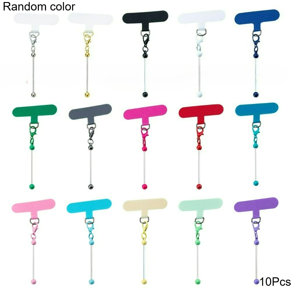 E-shop 10 Stk. Schlüsselanhänger im Perlen-Stil mit Handyclip zum Selbermachen, geeignet für die Herstellung von