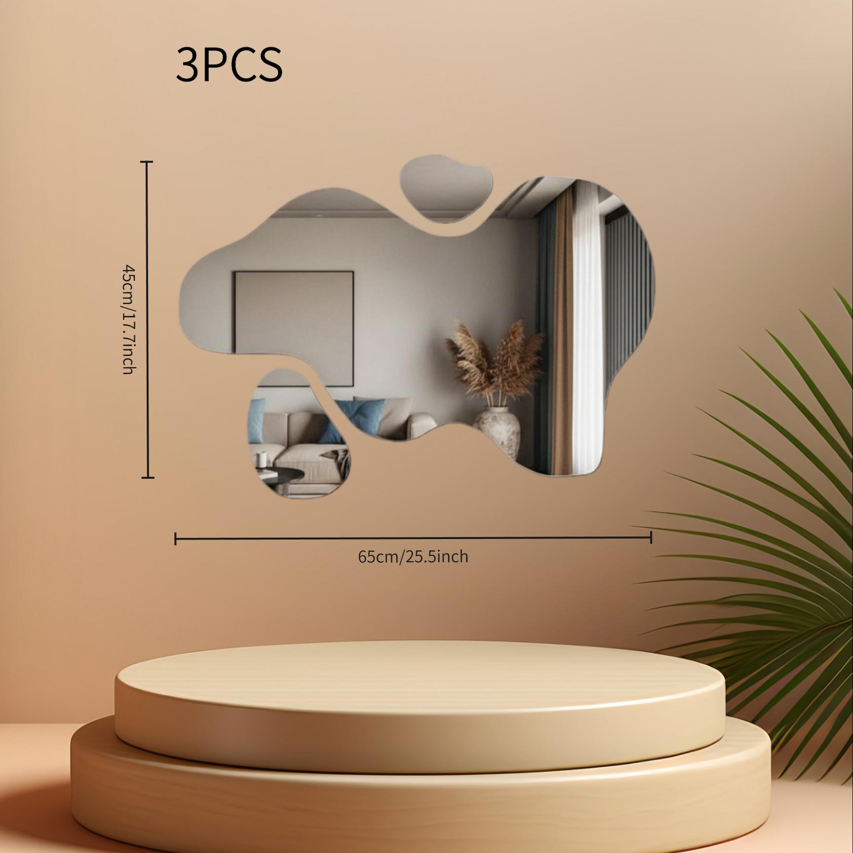 3pcs Set Featuring Irregular Geometric Shapes with Artistic Tension. The Beveled Edges Showcase Exquisite Polished Craftsmanship, While the Frameless Design Enhances Simplicity and Elegance. High-definition Mirror Provides Clear, Distortion-free