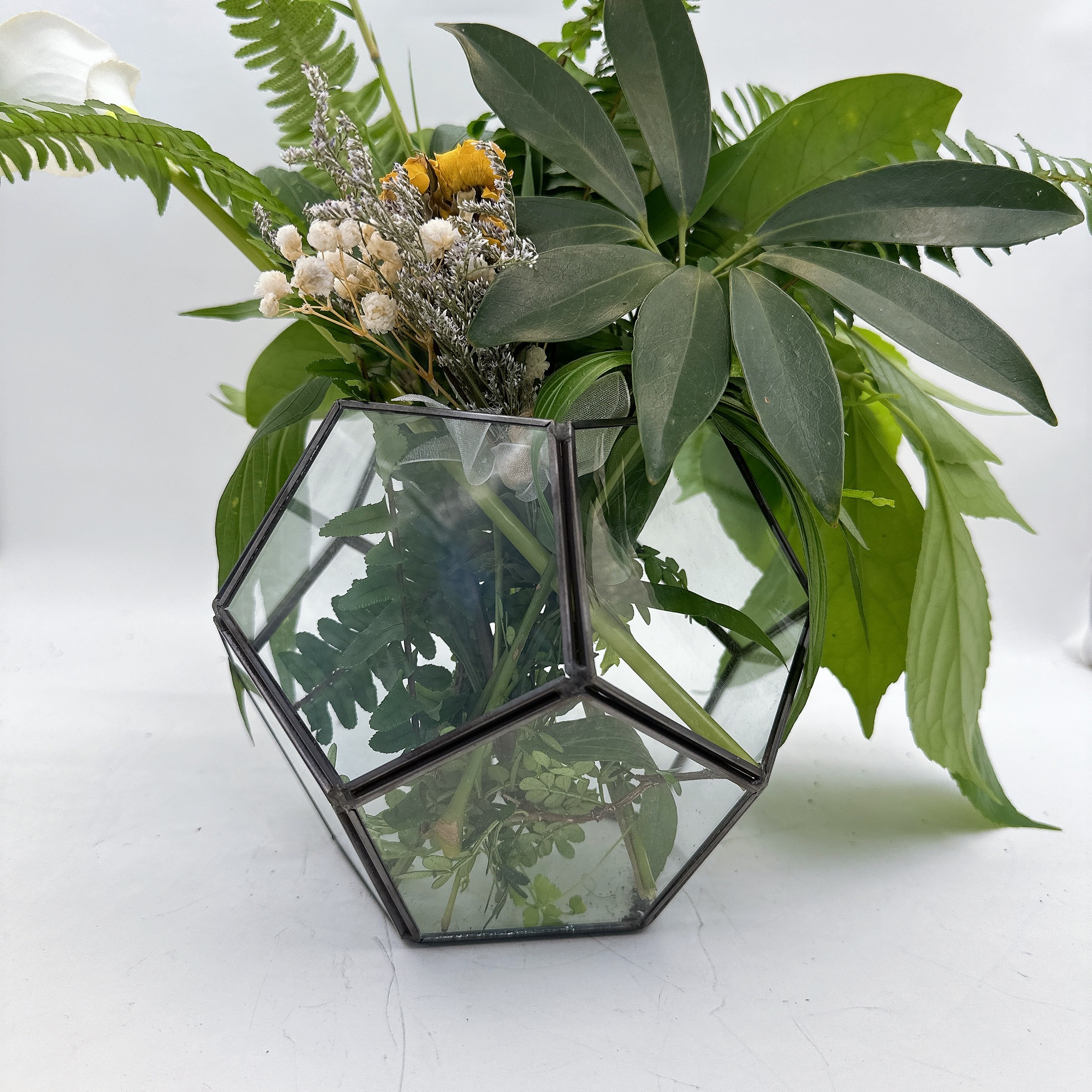 Geometric Hexagonal Glass Planter with Irregular * - Modern Minimalist  Indoor/Outdoor Succulent & Air Plant Pot, Durable Clear Glass Decor for  Home, Office, Patio