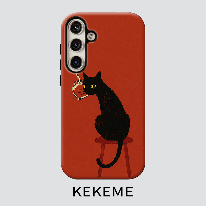 TEMU Phone Case: Kekeme Black Cat Film- Dual-layer Case, Suitable For Galaxy S26 S25 S24 S23 S22 S21 S21  S21 Fe Edge S20 A15 A16 A17 A23 A32 A34 A35