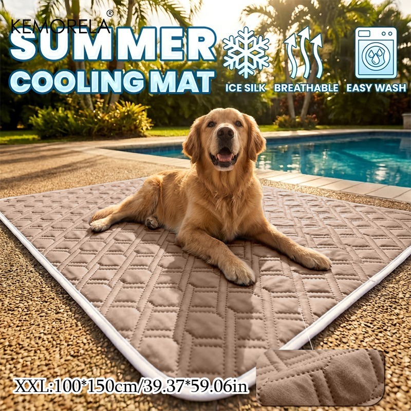 E-shop KEMORELA Sommer Verbesserte Version: Neues vielseitiges braunes Hundebett, Hundematte | Kühlende Matratze aus eisgleicher Faserstoff,