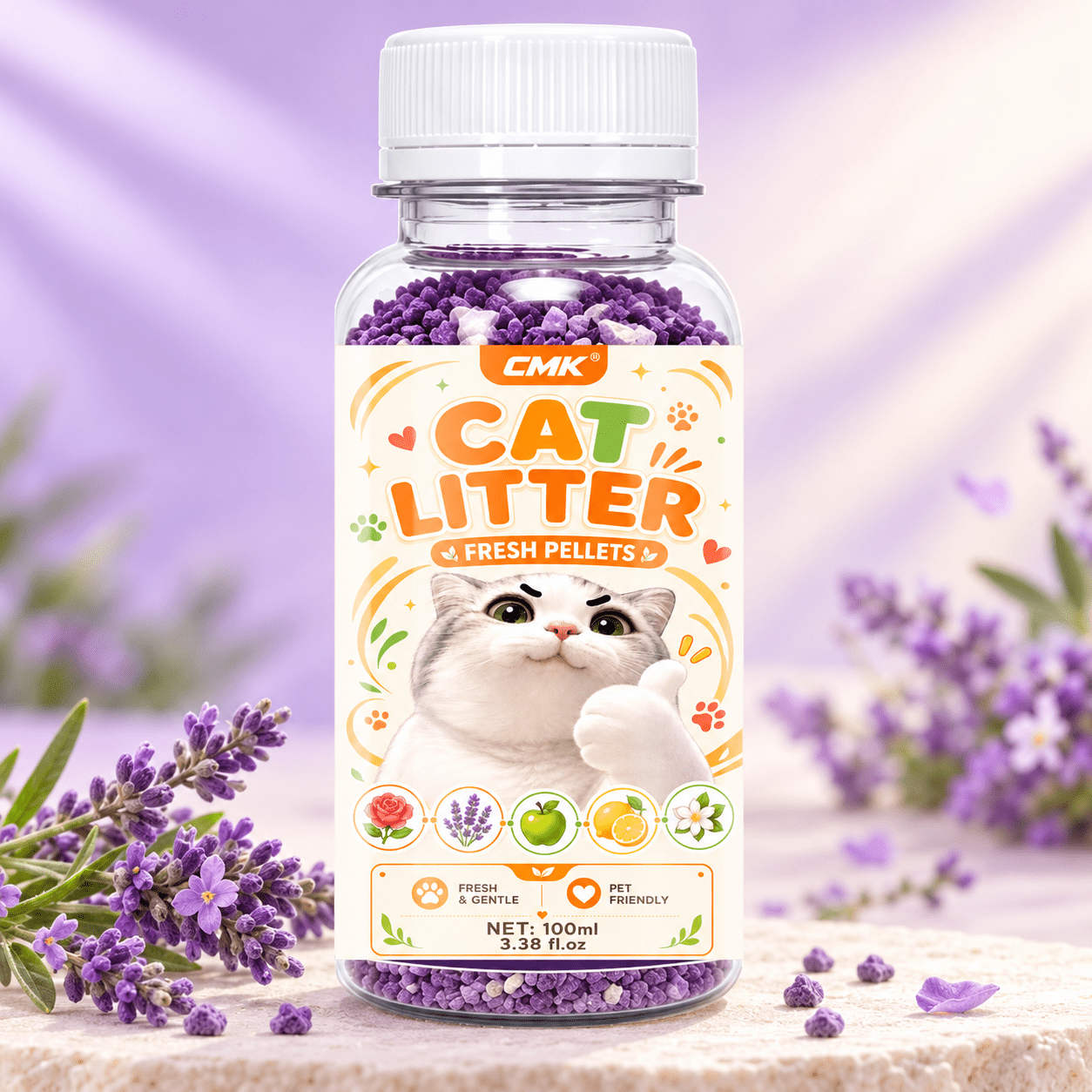 TEMU 5 Different Scents Of Cat Litter Beads, Natural Plant Formula, Instant Freshness, Long- Lavender Fragrance, Litter Box Deodorizer, Suitable For