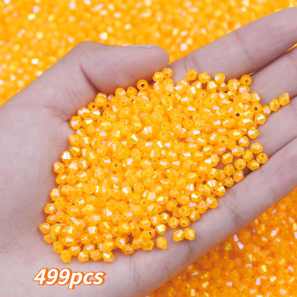TEMU 4mm Long Point Multi-angle Bead Orange Ab Colored Bead Strands Loose Beads Spacer Beads, For Women Men Bracelet Necklace Earrings Phone Chain