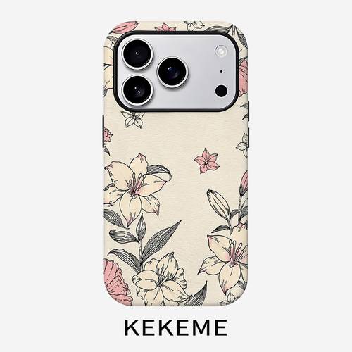 item picture phone case kekeme elegant floral language film 2 in 1 suitable for iphone 17 16 15 14 13 12 11 pro 15 14 plus 17 coverage anti drop unisex phone case