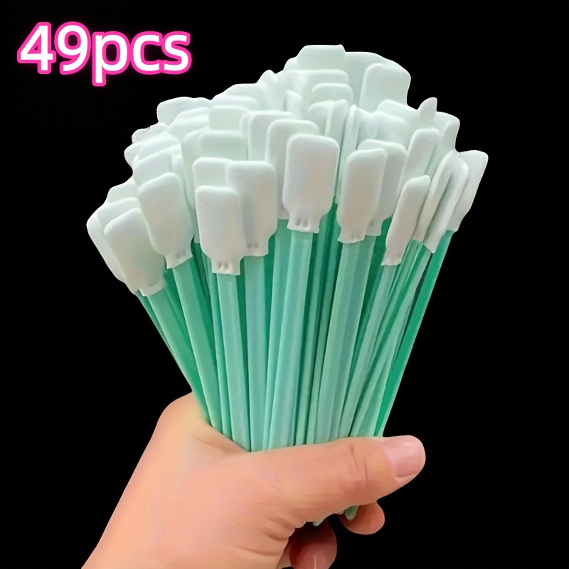 TEMU 49pcs Precision Cleaning Brush Set - Dust-free Cleaning Swabs, Single-sided Dual-layer Cloth Sticks - Suitable For Printers, Cameras, Crafts,