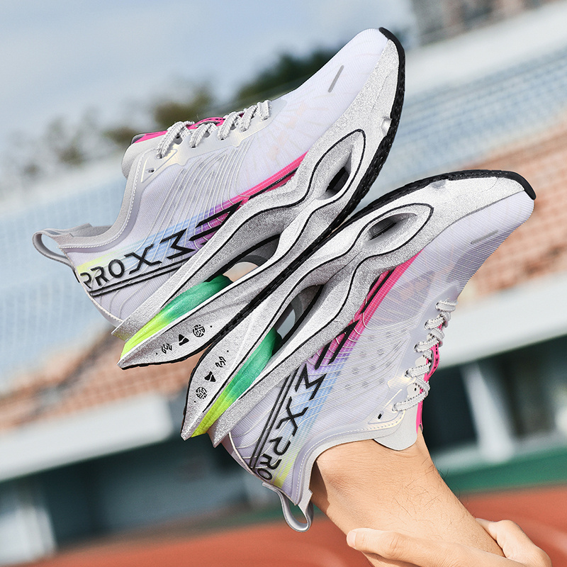 Carbon Plate Racing Running Shoes, Unisex Breathable Mesh Shock-Absorbing Running Shoes, Professional Marathon Training Athletic Shoes