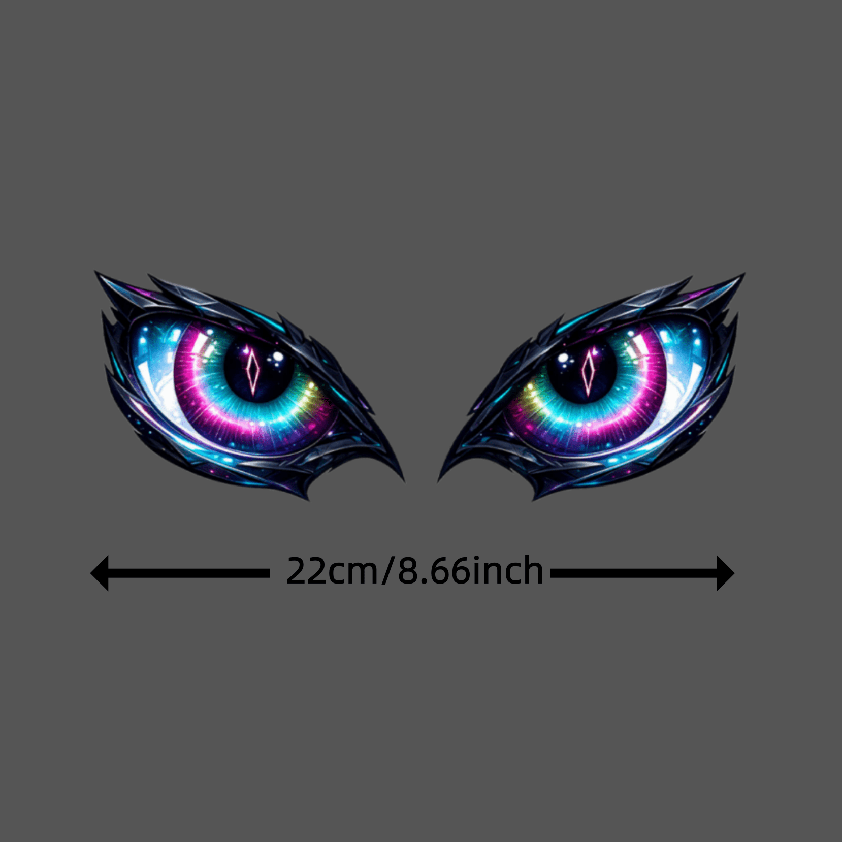 TEMU 1pc Of Colorful Evil Eye Flat Vinyl Car Sticker, Waterproof, Scratch-resistant, Uv-resistant Decorative Decal, A Perfect Gift For Drivers, Cars,