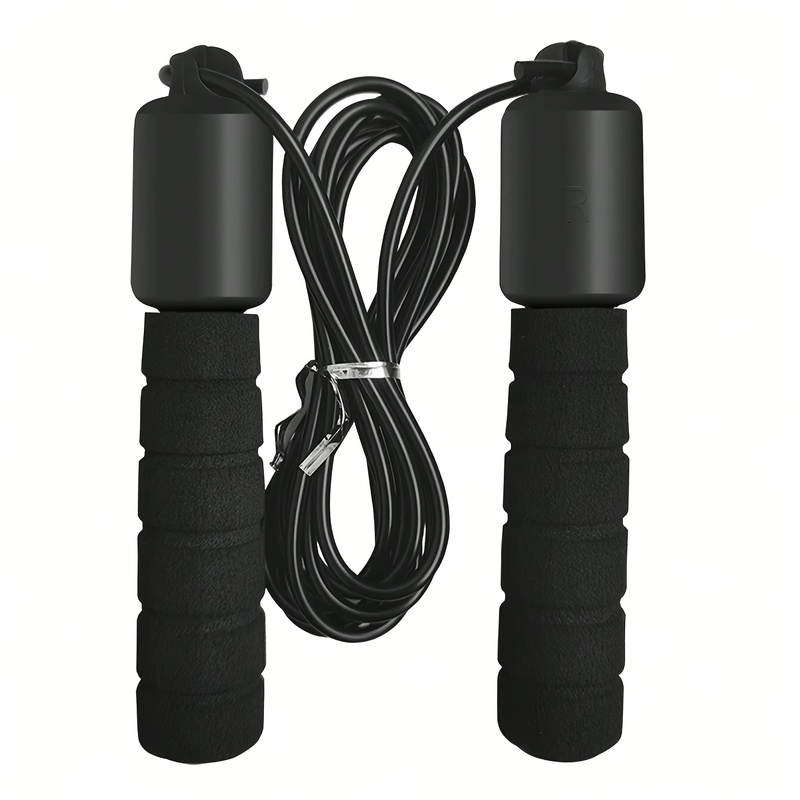 TEMU 1pc Cuerda de Saltar Negra para Fitness, Adecuada para Ejercicio en Interiores y Exteriores, Mejora Cardiovascular y la Quema de Calorías, Ideal
