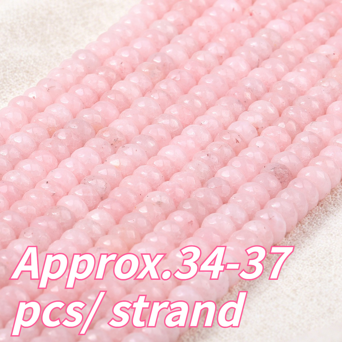 TEMU 5 X 8mm Rose Quartz Beads, . 34-37pcs Long Strip Beads, Handmade Loose Stone Jewelry Additions, Suitable For Bracelet Necklace Semi-finished