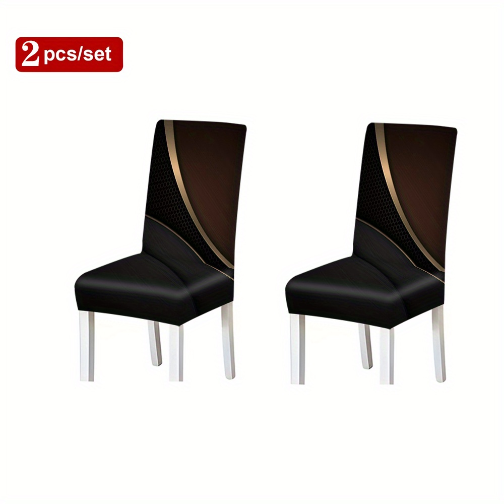 TEMU 2/4/6pcs, High-end Elegant Color-block Printed Pattern Chair Covers, Premium Chair Protector, Holiday Decorative Cover For Dining Room, Living
