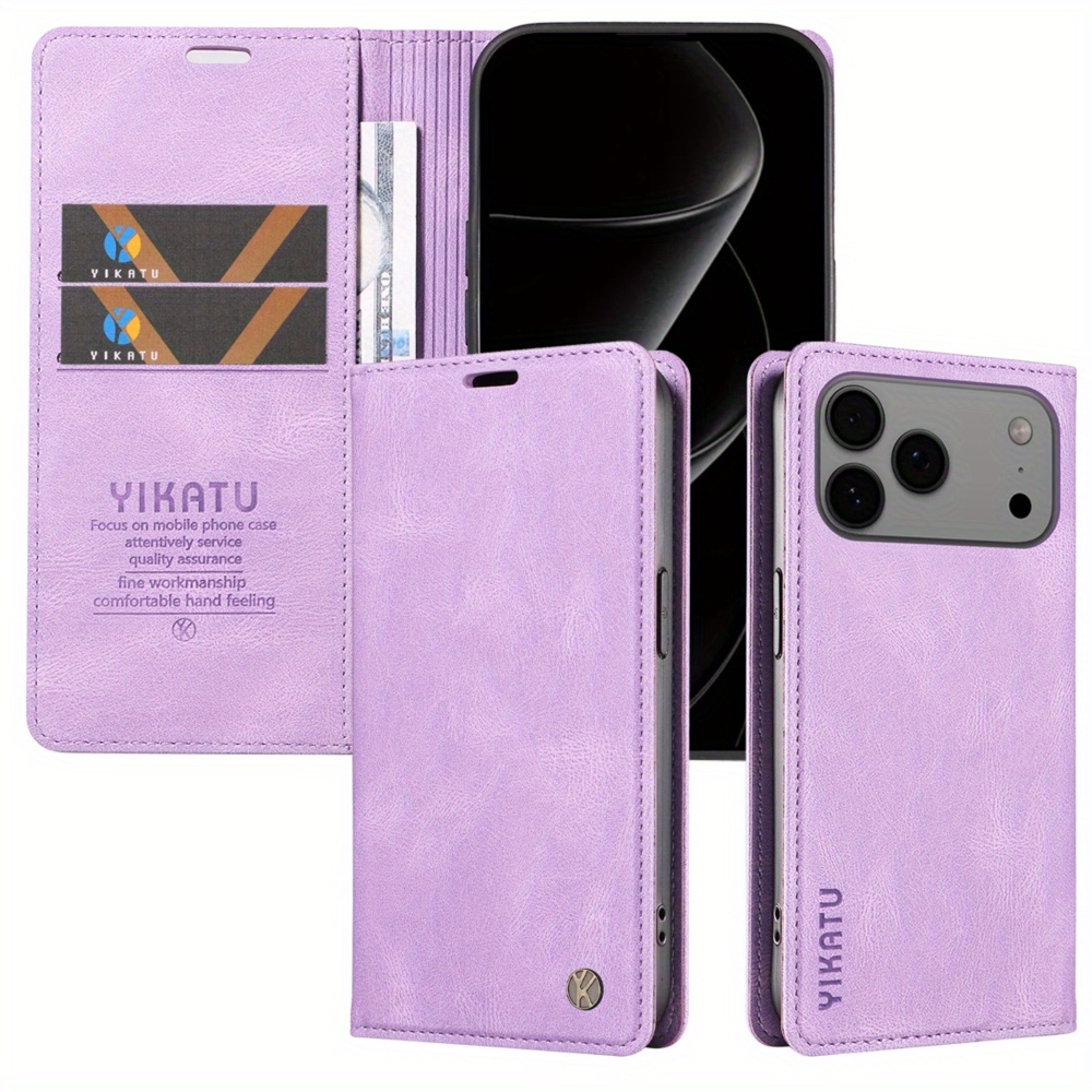 TEMU Phone Case - Strong Magnetic Leather Case For 17promax/17pro/17air/17 Anti-fall Phone Case
