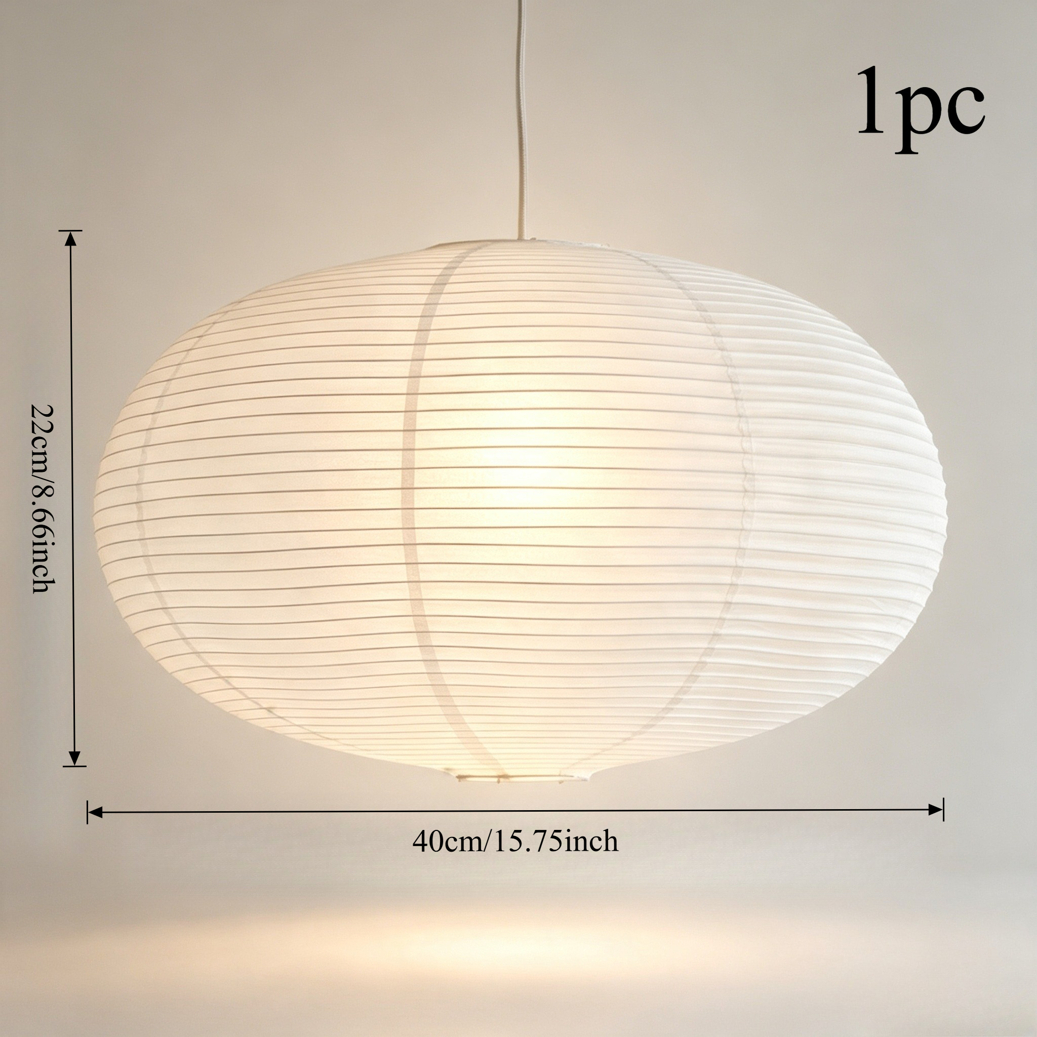 TEMU Abat-jour suspendu en papier d' japonais - Abat-jour ovale moderne, idéal pour la décoration de chambre, salle à manger et . Lampe décorative