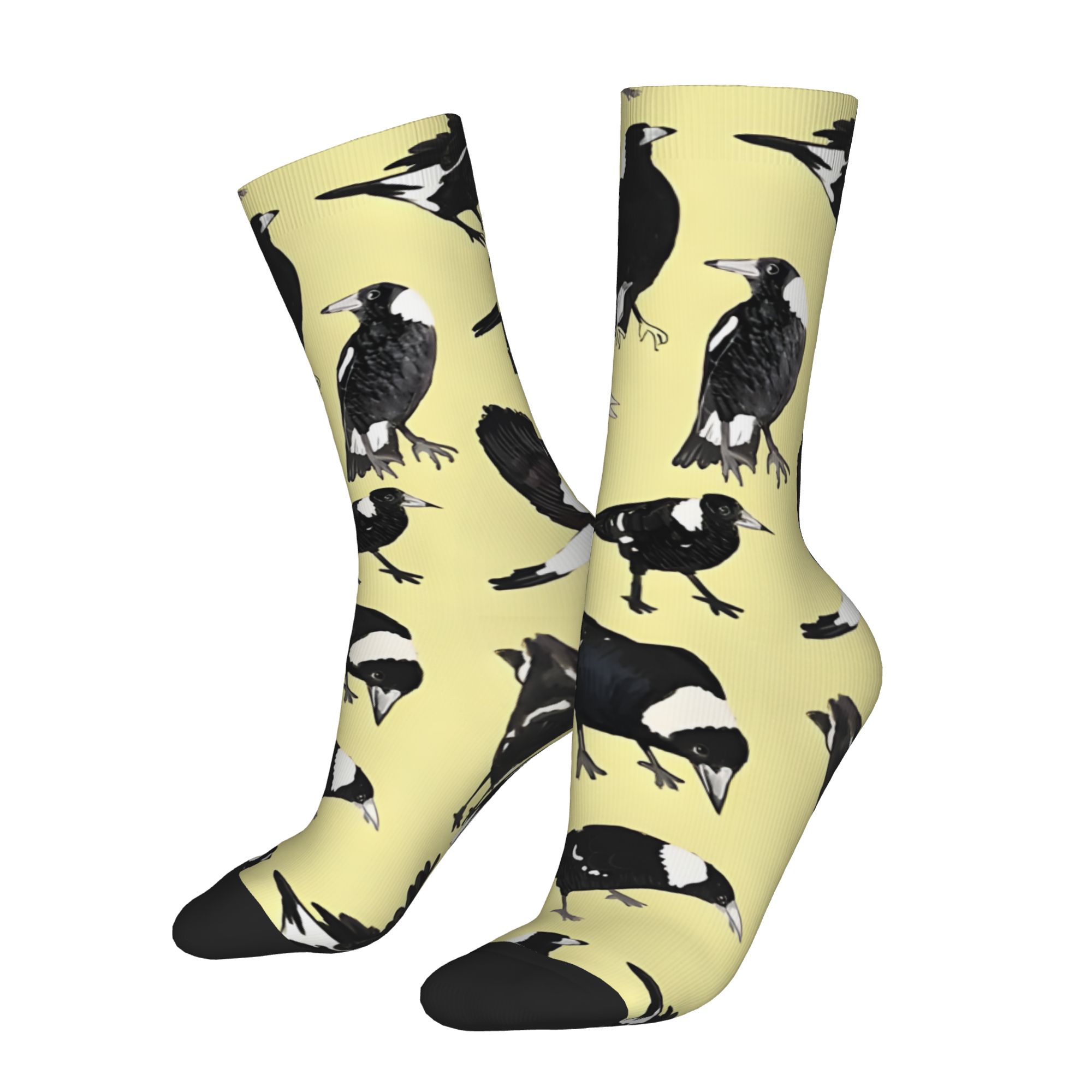 TEMU 1 Pairs Funny Happy Magpie Harajuku Hip Hop Novelty Pattern Funny Crazy Sock