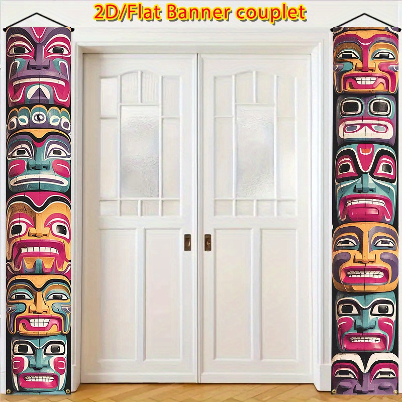 TEMU A Set Of 2 Vibrant Ethnic Banners, Suitable For Front Doors, Gardens, , And Partiesâno Electricity Required, With Hanging Additions For