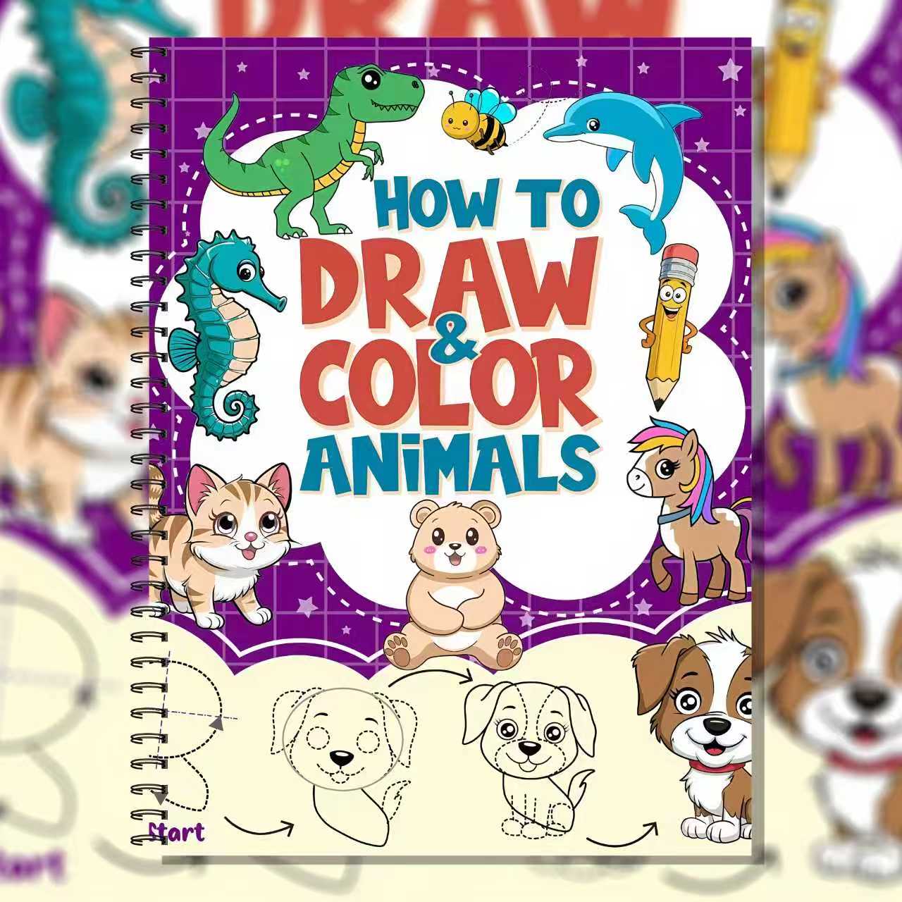 TEMU Comment Dessiner Tout : Livre de Dessin en 365 Étapes pour Débutants avec Reliure Spirale - Guide Étape par Étape pour Cadeaux, Noël, Halloween,