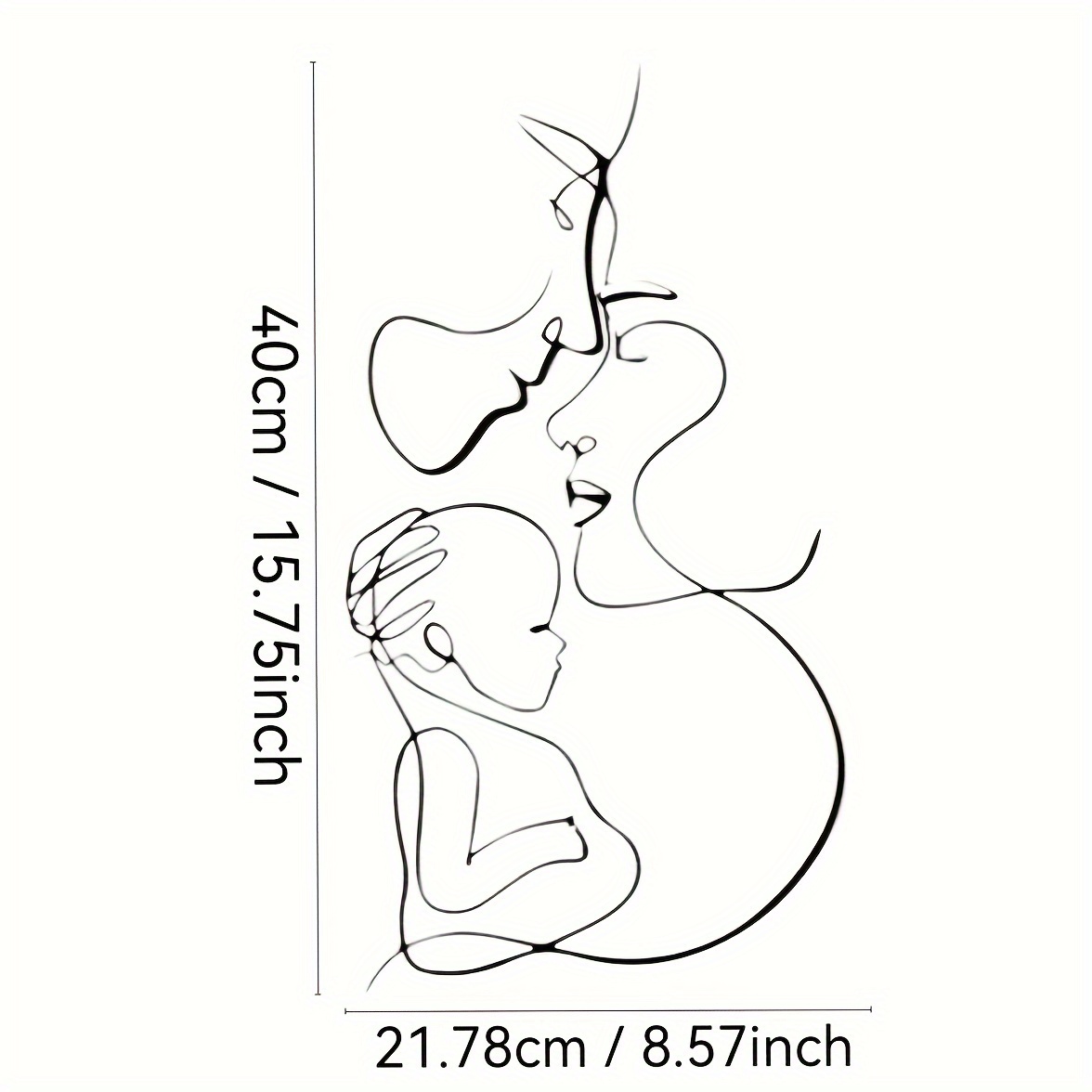 TEMU Home Decor 1pc Of Metal Wire Wall Decoration, Parent And Baby Wall Decoration, Ideal Gift For Family Bedroom, Bedside Decoration, Living Room,