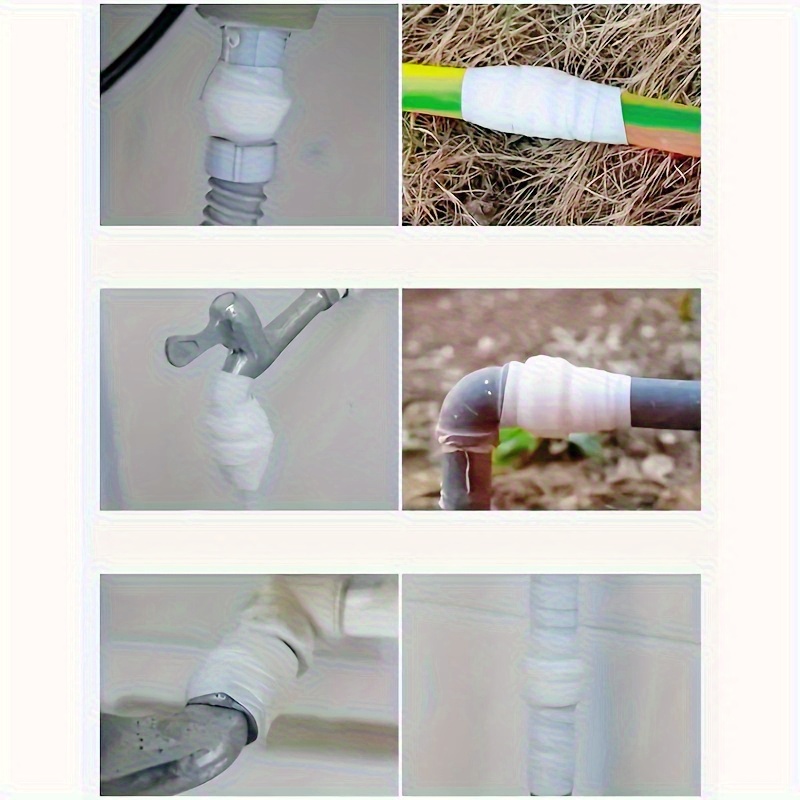 1 рулон самослипающейся силиконовой ленты - мгновенный   утечек, прочный водонепроницаемый герметик для пвх/стекла/металла/камня, устойчивый к высоким температурам (без инструментов/клея) -   утечек для diy, сантехники, раковин, душевых, ванн, туалетов - мгновенное склеивание Детали 3