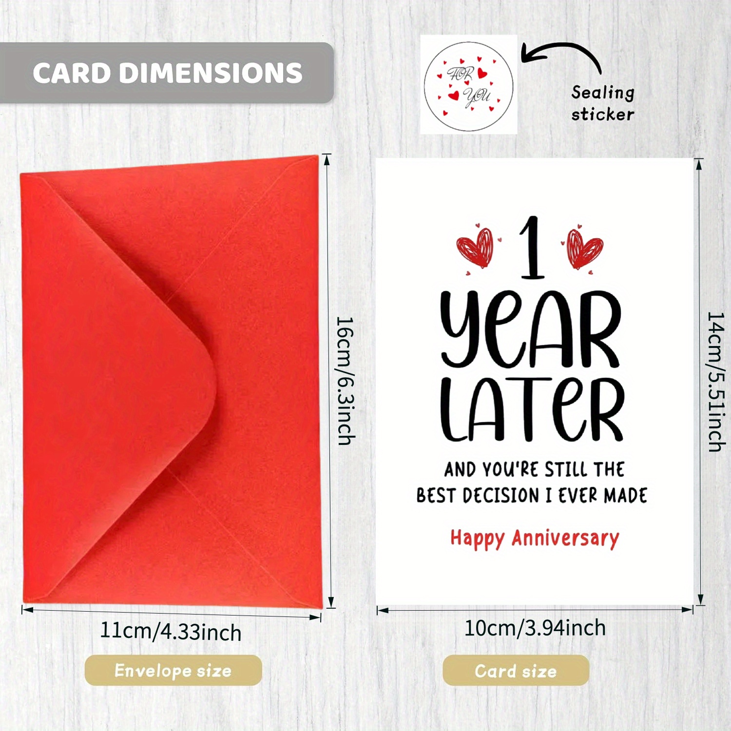 1st Anniversary Card, Happy 1 Year Card For Boyfriend Girlfriend, Humorous First Wedding Anniversary Card For Husband Wife, Anniversary Card