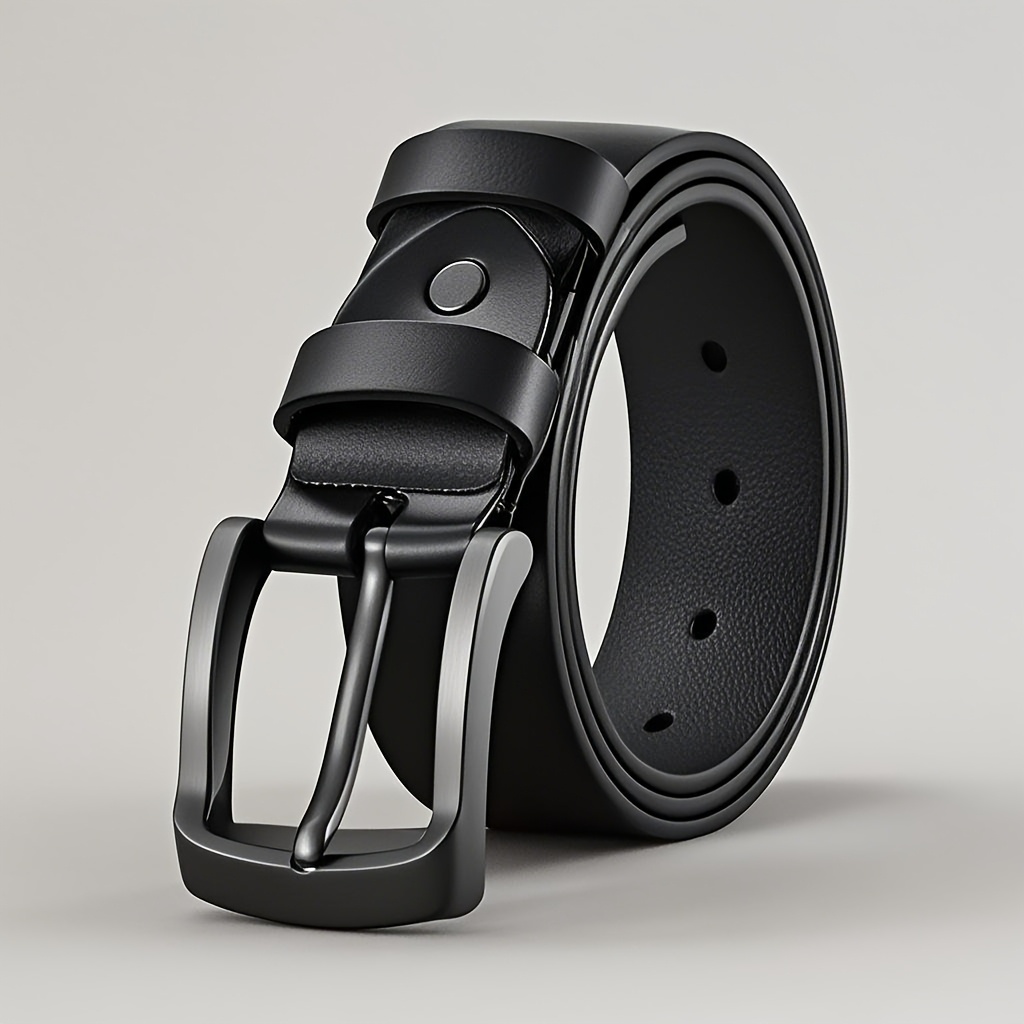 Plus Size Men's Genuine Leather Belt | Square Alloy Large Buckle | High Cost-Effective Durable Style | Suitable for Casual and Business Wear | A Dignified Gift Choice