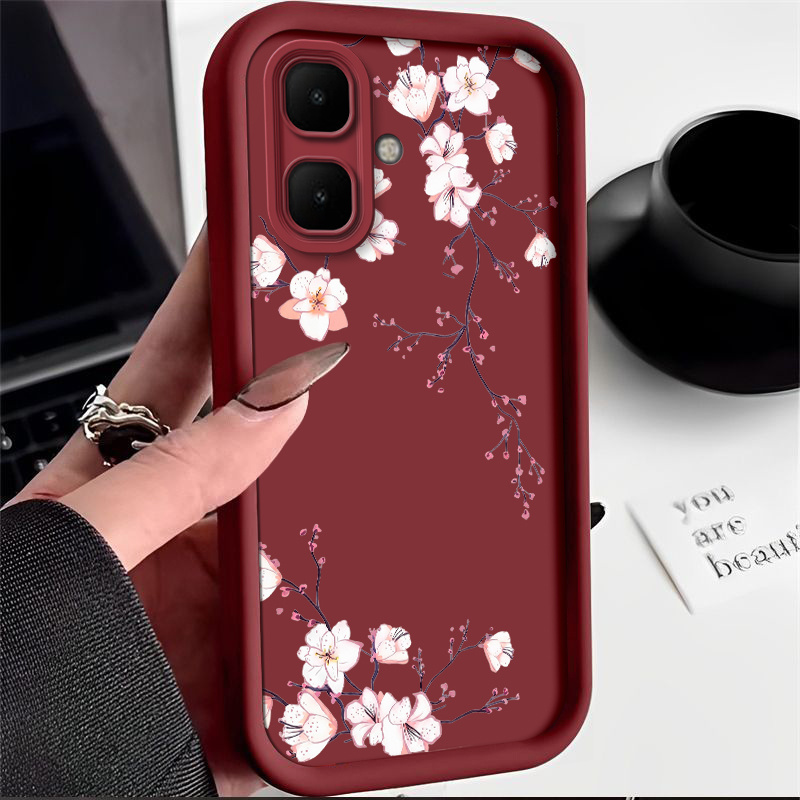 Phone Case: Elegant Plum Print Phone Case For Infinix Smart 10/ Spark / 10 Shockproof Anti-slip Durable Trendy…: retailer-supplied image