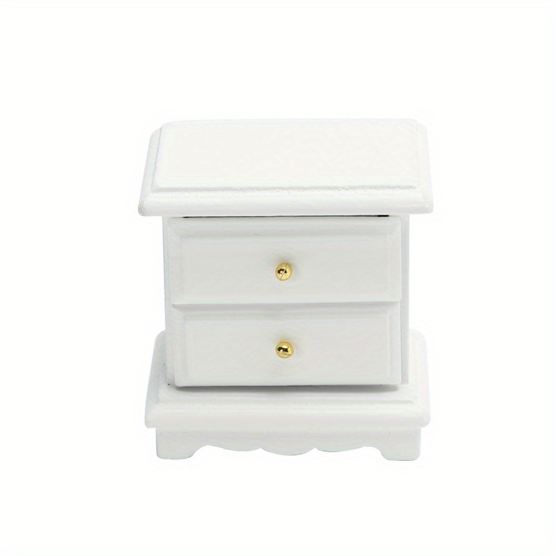Image of 1:12 Scale Miniature Handmade Dollhouse Bedside Table/nightstand - Model Furniture With Tiny Bedside Cabinet For Dollhouse Diorama, Dolls' House (1:12 Scale Mini )