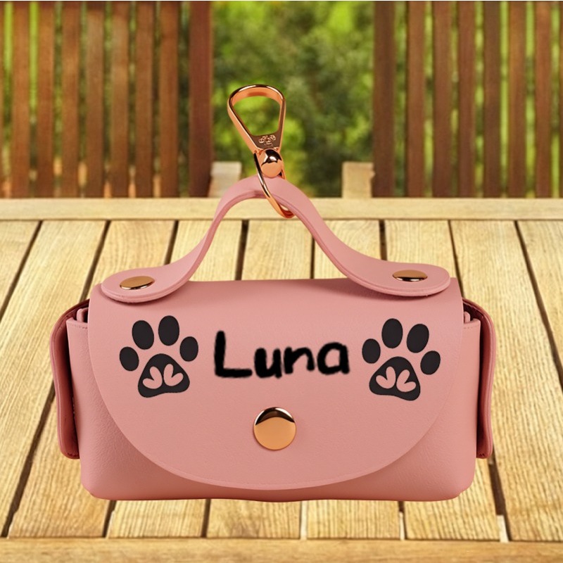 TEMU Personalized Custom Portable Pet Waste Bags, Lightweight And Durable Poop Bag Dispenser, Customizable With Name/text And Patterns, Suitable For