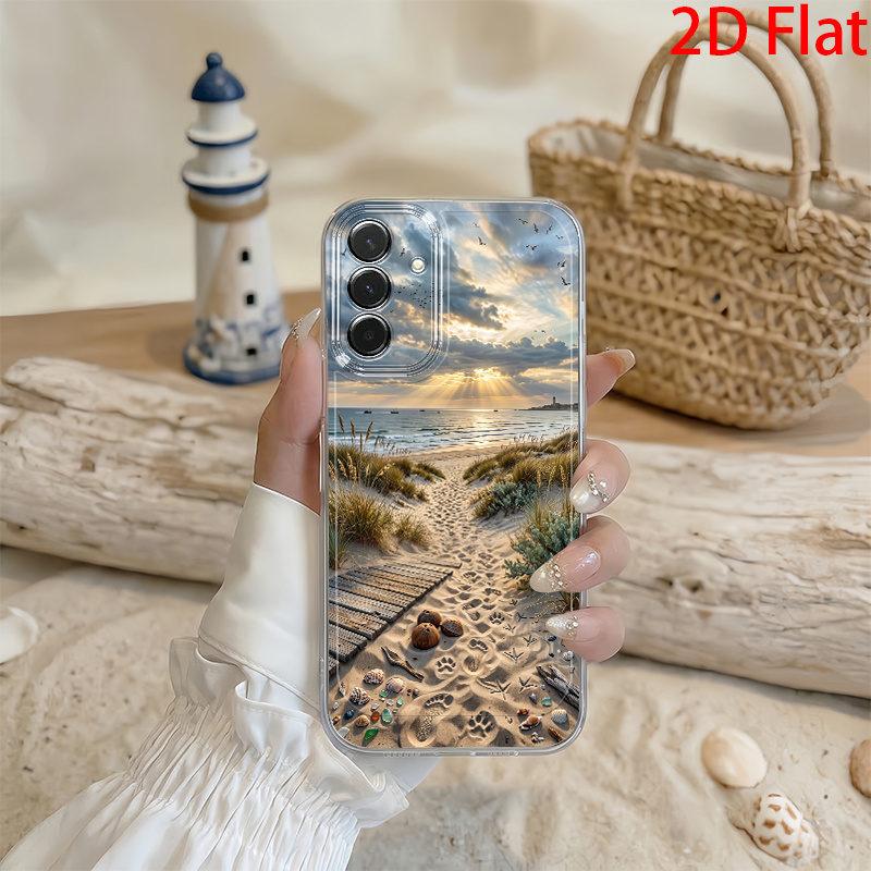 TEMU Phone Case: 2d Flat Qingtan Facing The Sea Phone Case, Suitable For Galaxy A03s A05s A06 A07 A13 A14 A15 A16 A17 A22 A23 A24 A25 A26 A32 A34 A35