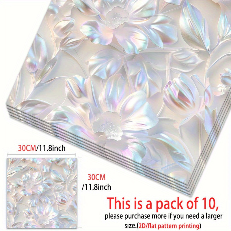 TEMU 10 pièces, autocollants de 2D plats 11.81x11.81 pouces (30x30 cm), décoratifs adhésifs pour salon, chambre ou cuisine - créez un revêtement de