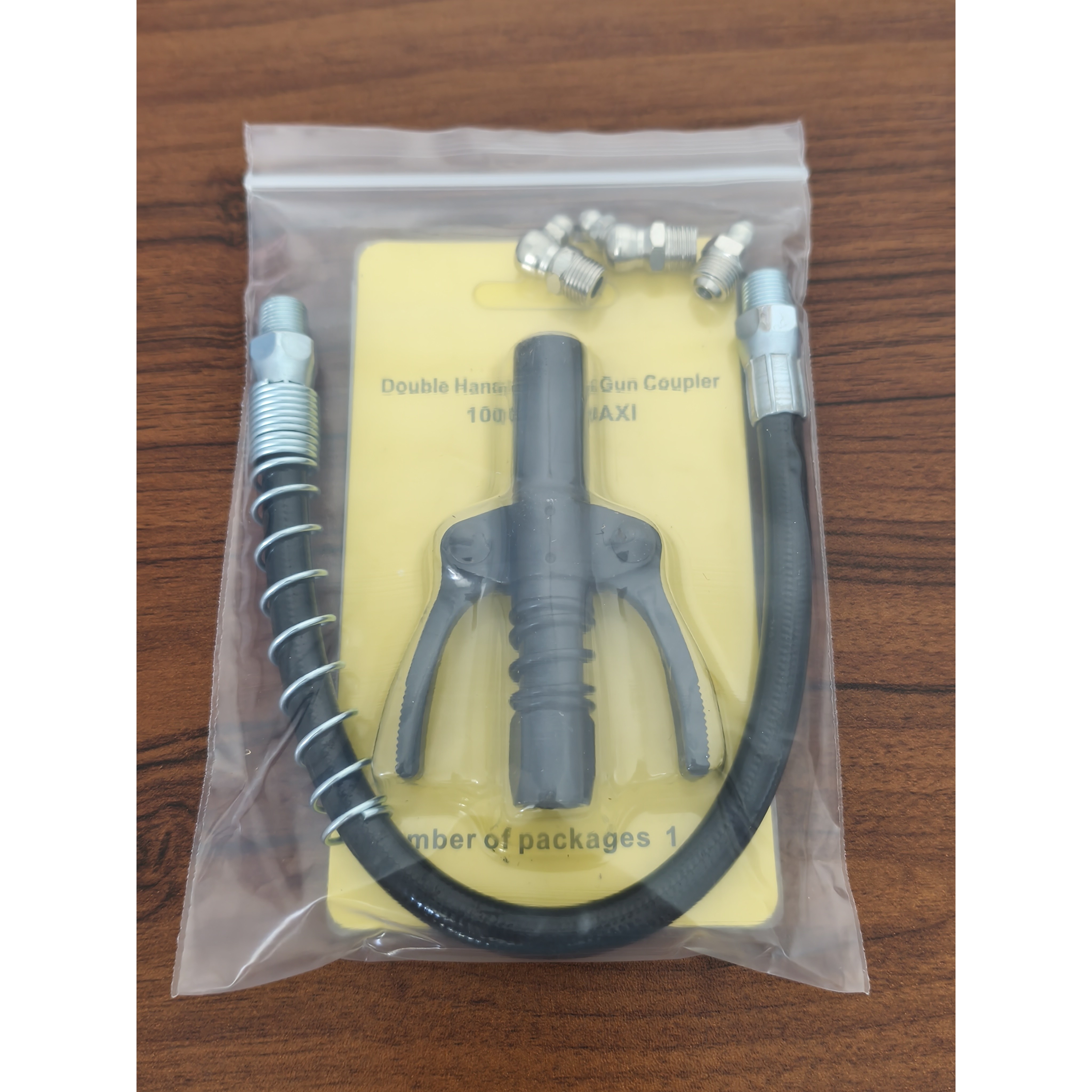 TEMU Kit de adaptadores de 5 piezas para pistolas de grasa, fabricados en acero inoxidable, con boquilla y conector de lubricante de presión. un