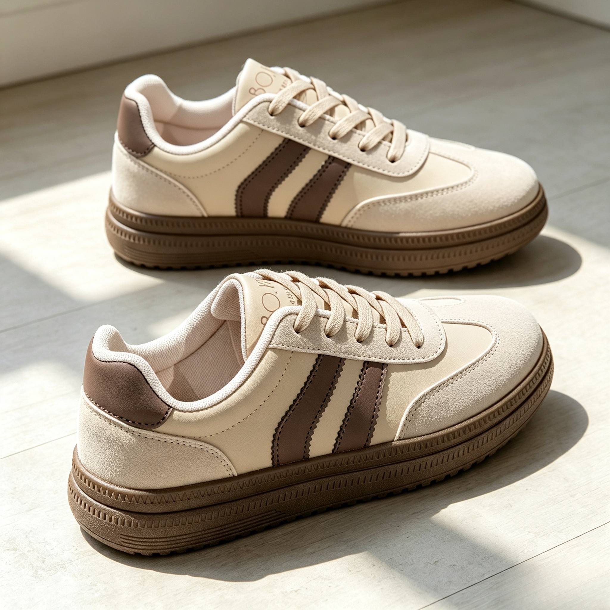 TEMU New Autumn Daily Wear Lace-up Flat Sneakers For Students, Vintage Fashion Women's Sports Outdoor Extra Wide Fit Shoes