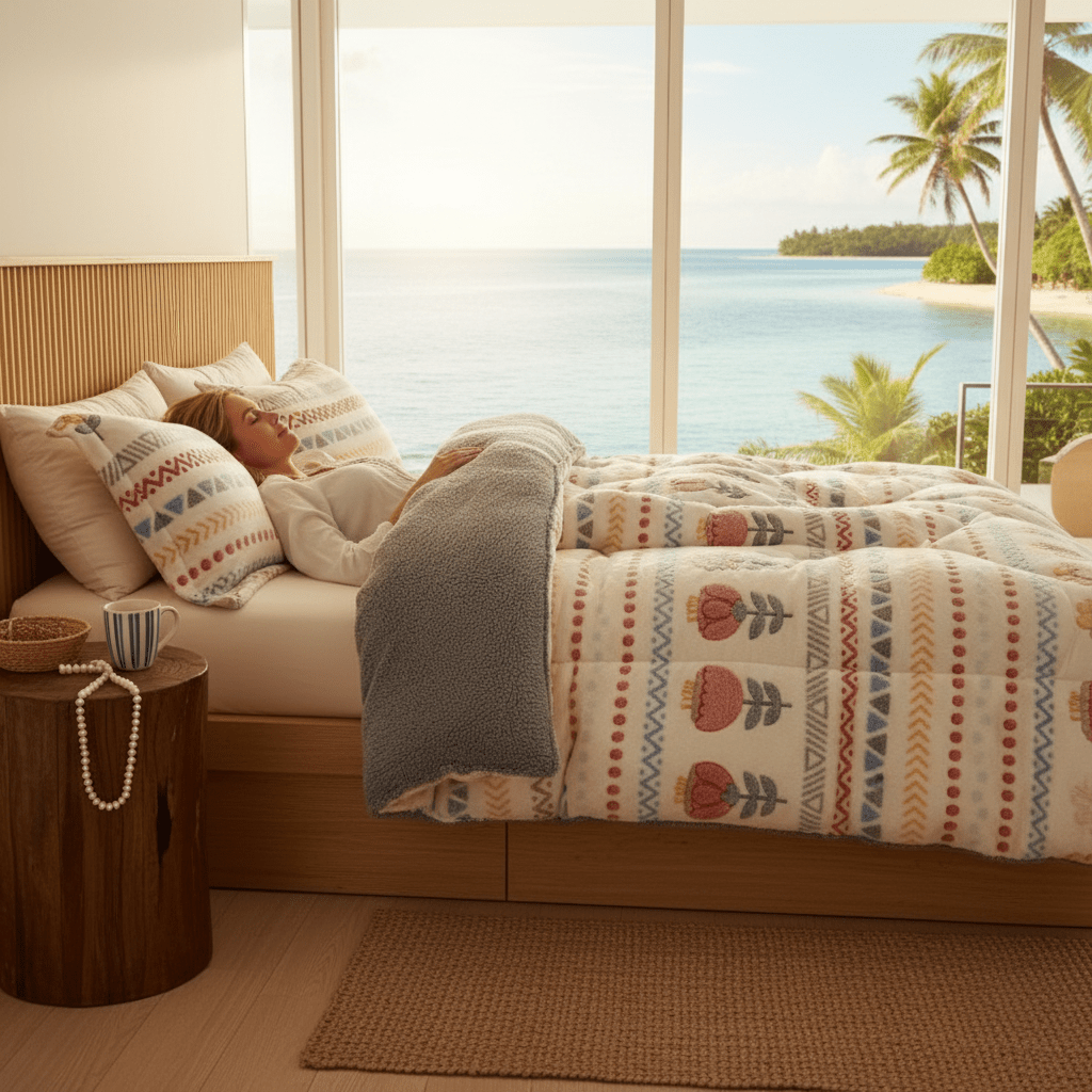 Soft Comfortable Winter Quilt Insert Geometric Plush Thick Warm Blanket In 5 Sizes