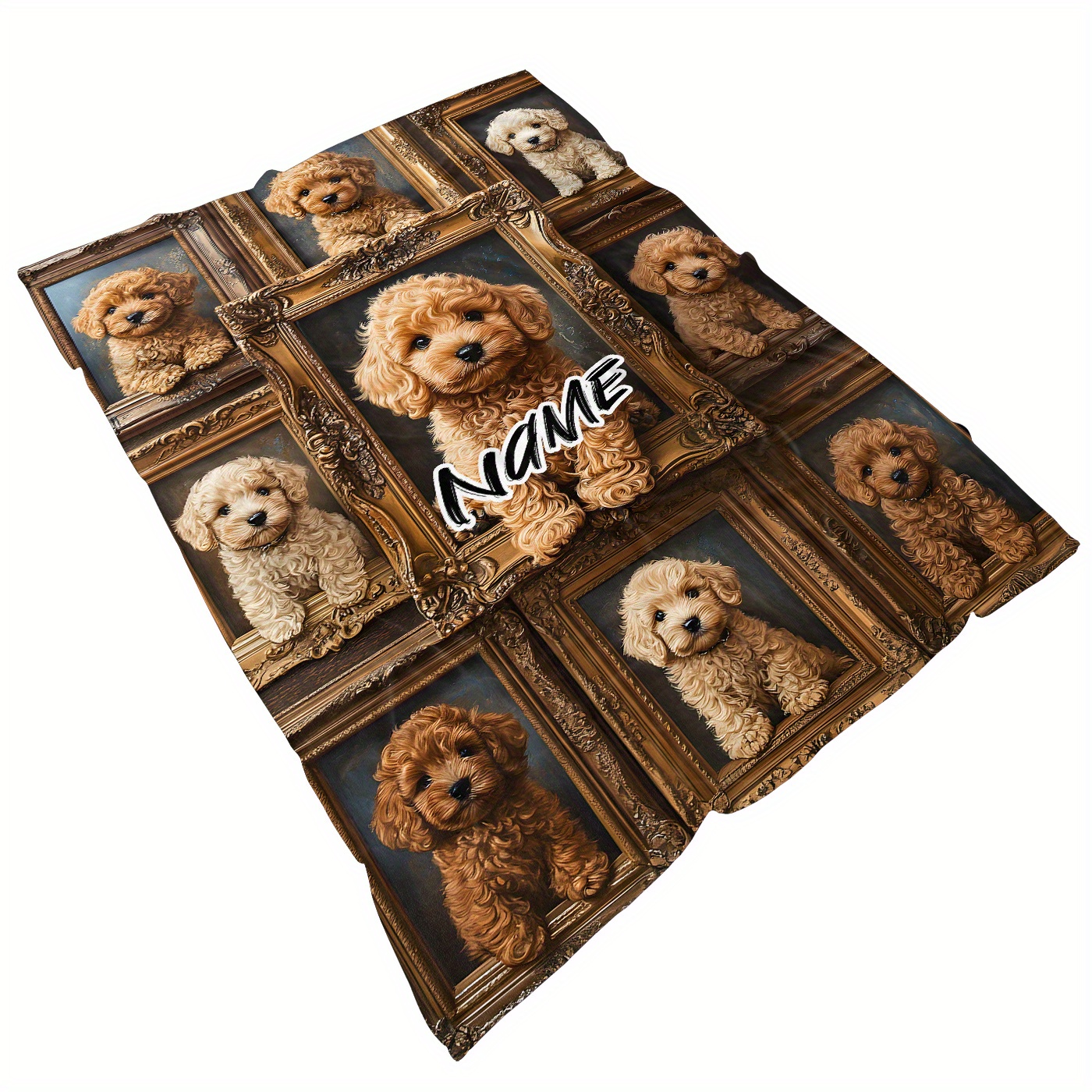 TEMU personalizada con , regalo de Navidad, para exteriores con estampado de poodle - de franela para sofá, viajes, , oficina, sillón y cama - de