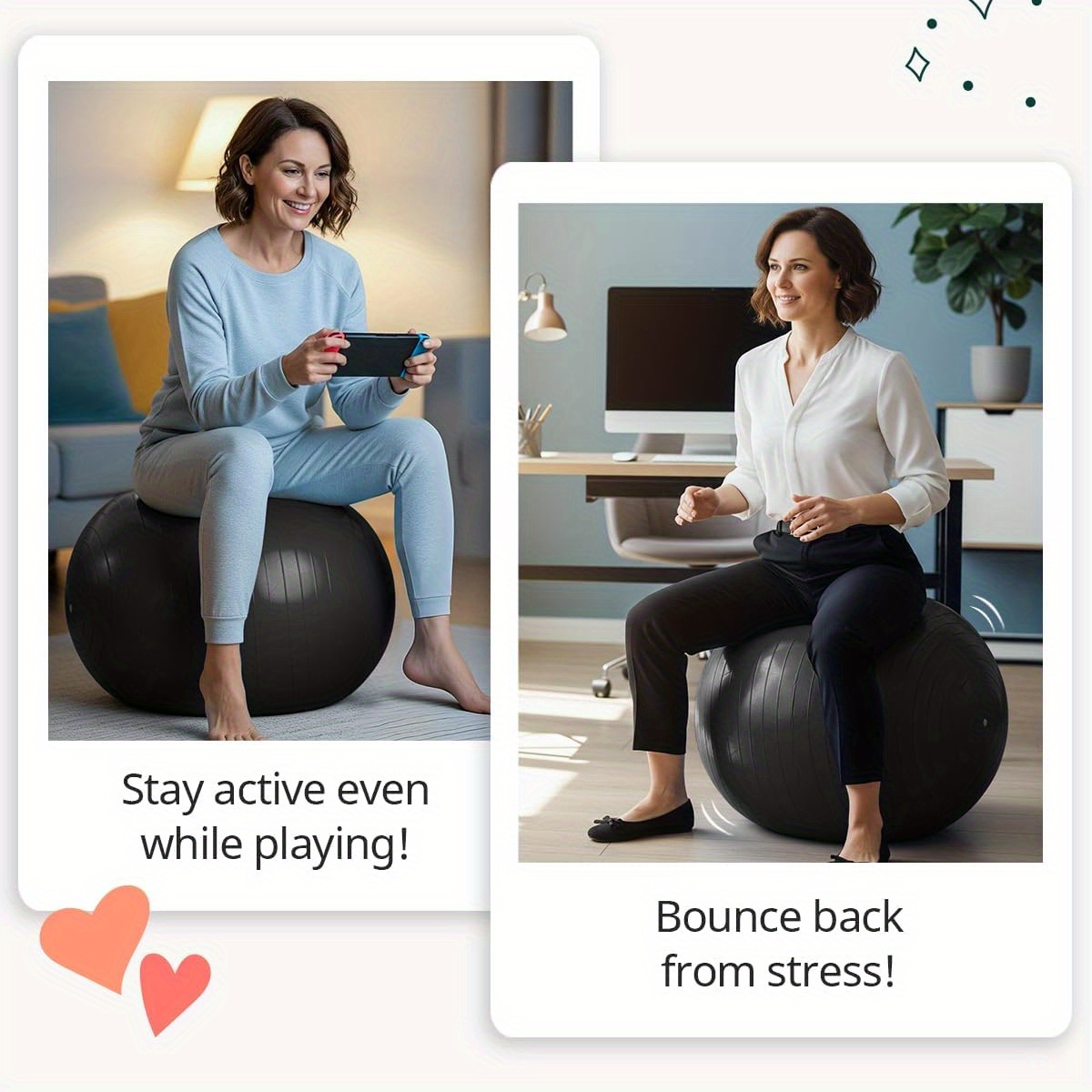 65Cm Thickened Yoga Ball/Fitness Ball, Heavy-Duty Balance Ball Chair, Suitable for Stability Training And Exercise During Pregnancy, Comes with a Quick Inflation Pump