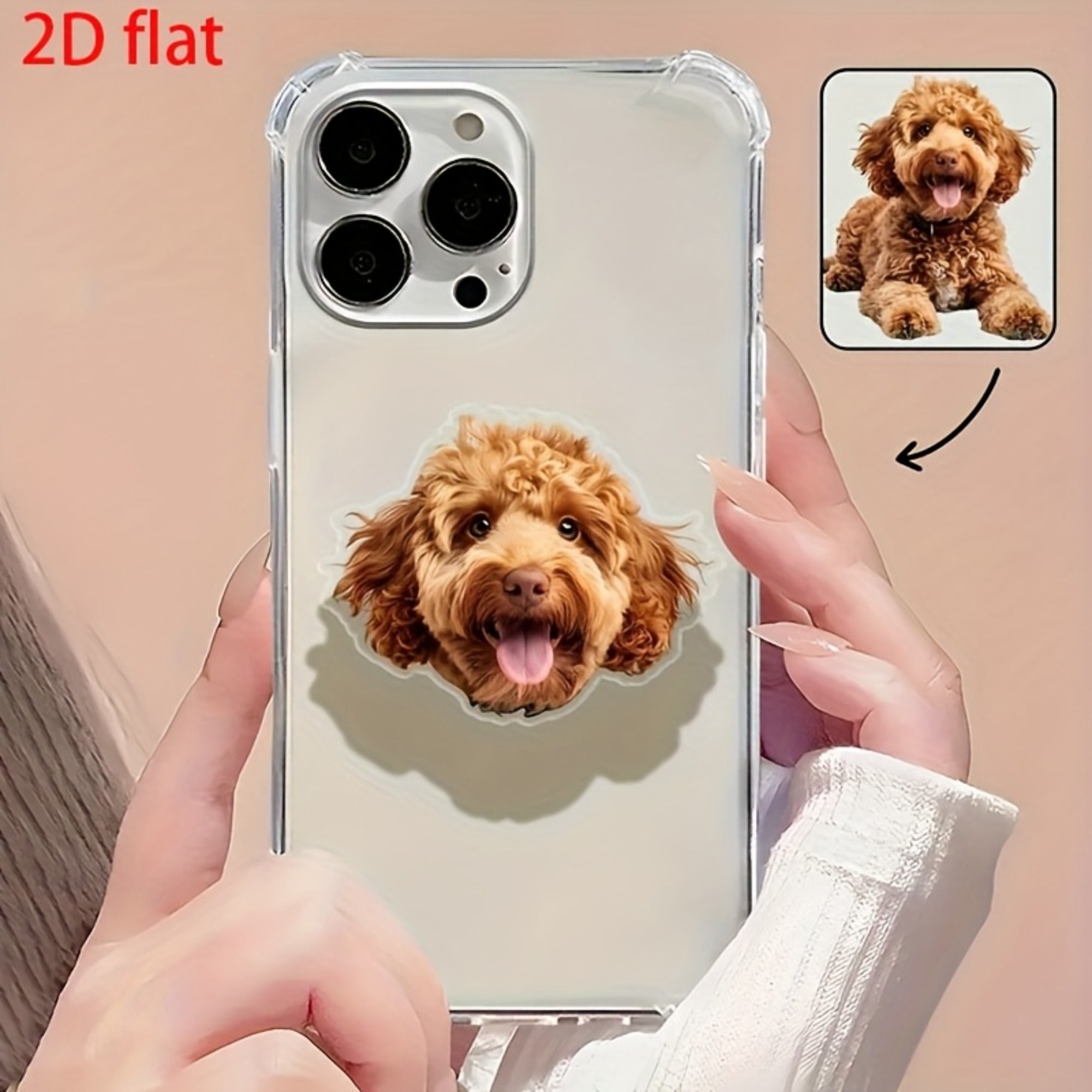 TEMU Coque de téléphone et pendentif personnalisable avec photo de votre animal de compagnie - Design personnalisé pour chien ou chat, accessoire de