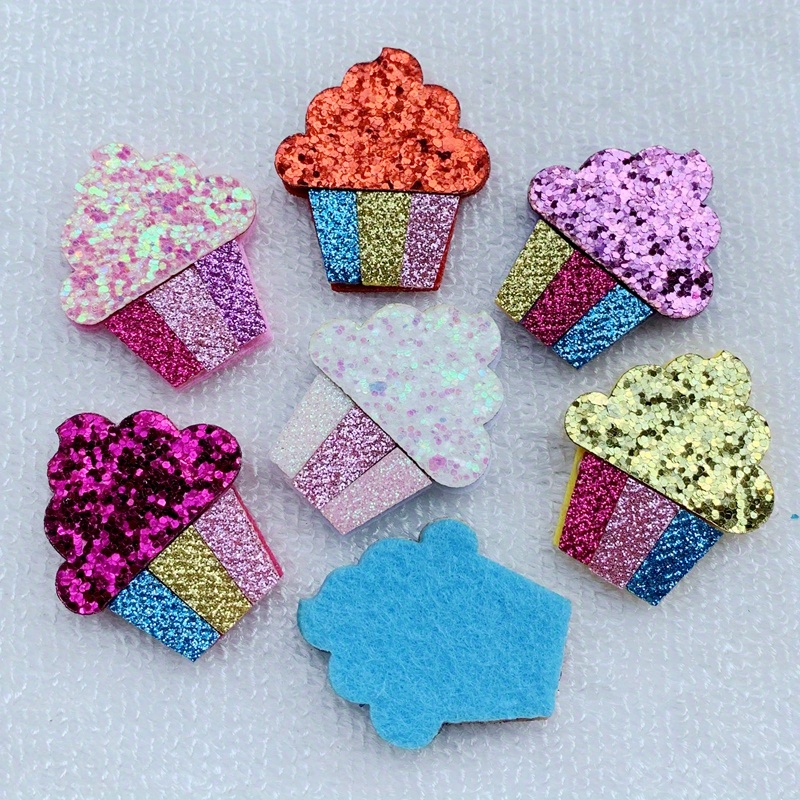 E-shop 10 Stück Haar Deko 33 X 40mm Handgefertigtes Kreatives Design Bunte Wollfilz Patch Ornament Zusätze - K08