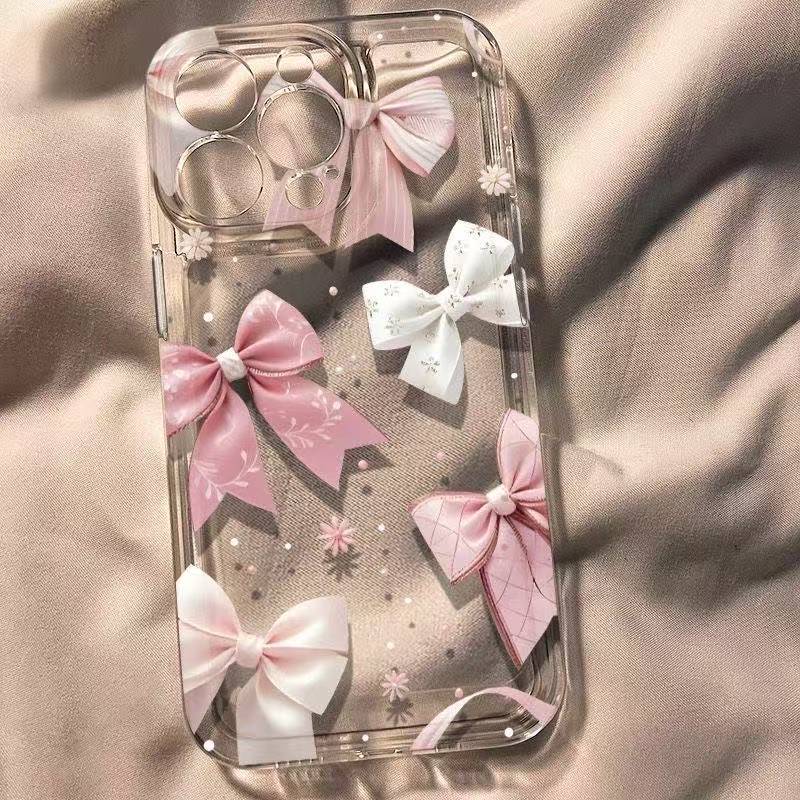 E-shop Handyhülle: Handyhülle mit rosa-weißem Schleifenmuster, passend für iPhone 16, 16 Pro Max, 13, 14, 15, 15 Pro, 15 Pro Max, 16 Pro, XS Max, XR.