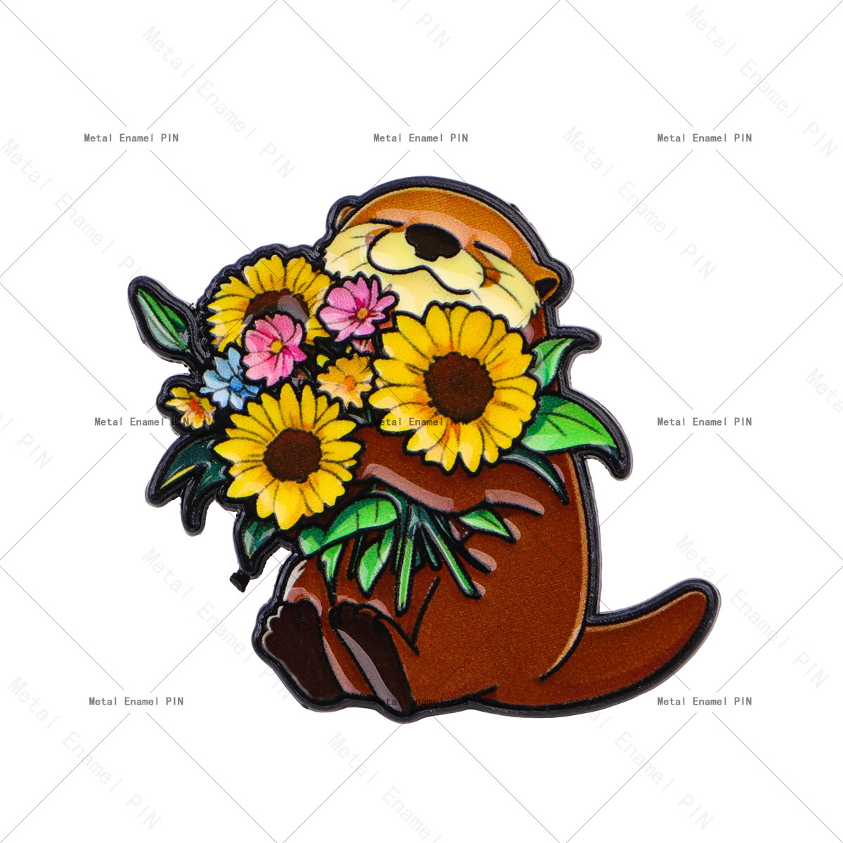 1pc Of Otter-themed Enamel Pin, A Cartoon Brooch Suitable For Clothing, Bags, And , Perfect As A Gift For Men And Women