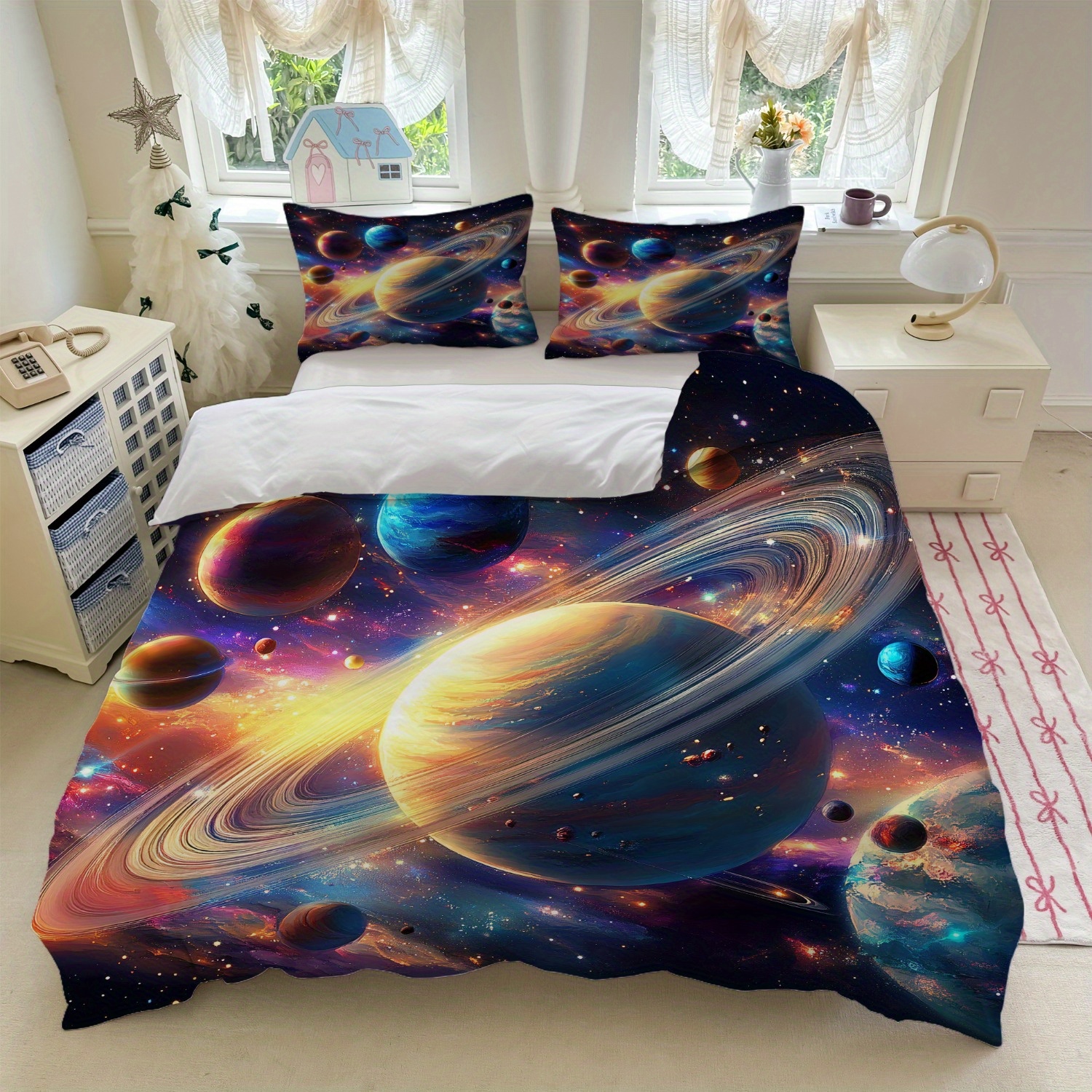 TEMU 3pcs Bed Set With Vibrant (1 Duvet Cover   2 Pillowcases, Excluding Insert) For Your Bedroom