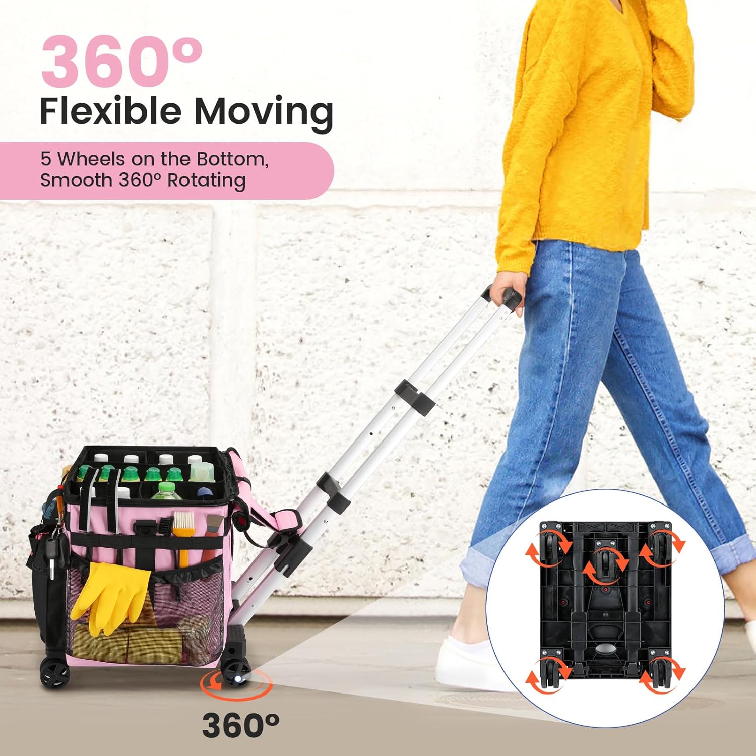 Cleaning Caddy Bag, Rolling Caddy Bag, Extra Large Rolling... product image 3
