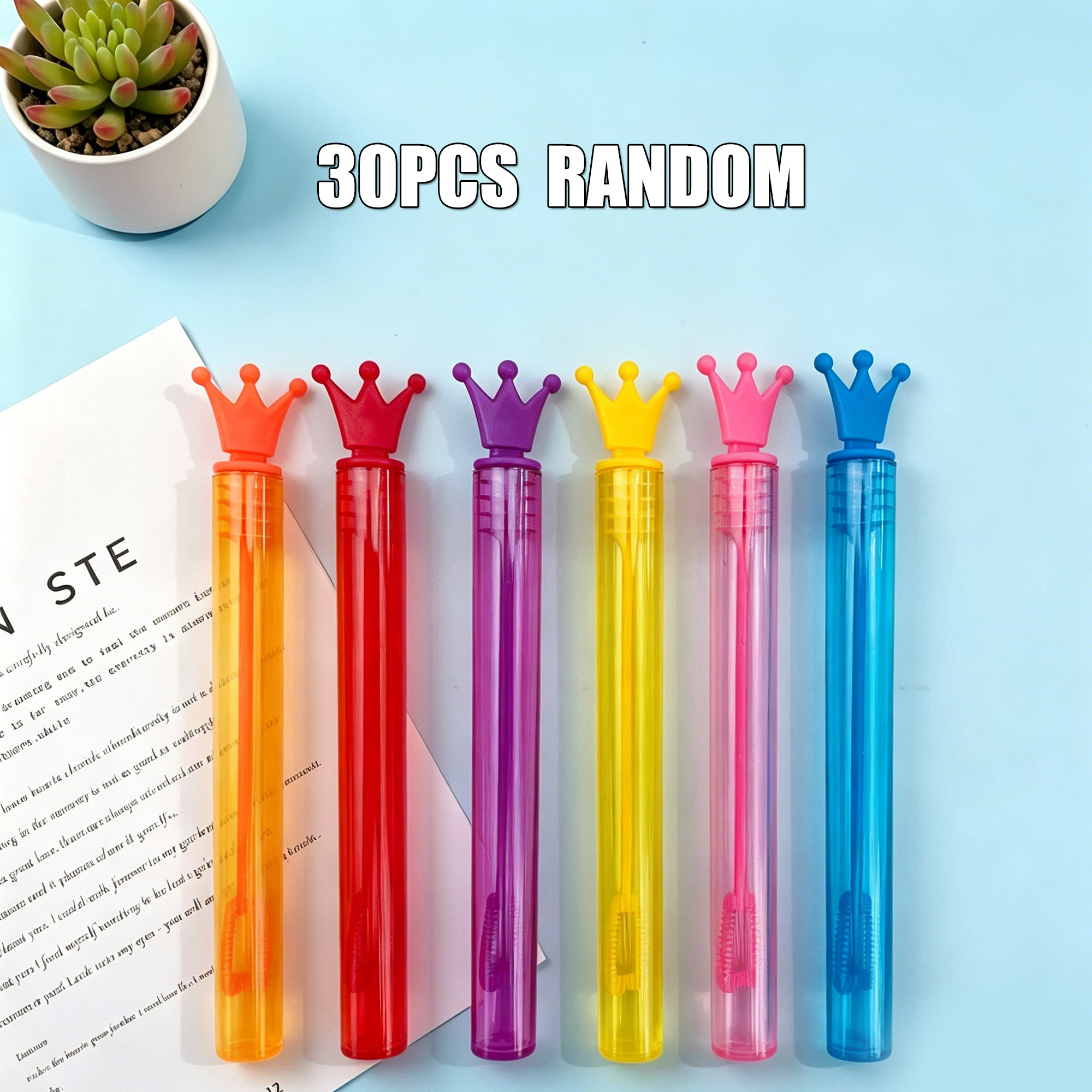 TEMU 30pcs Colorful Bubble Wands, No Liquid, Bubbles For Kids Party Favors, Kids Birthday Gifts, Treasure Box Toys For Classroom, Kids Toys For Girls