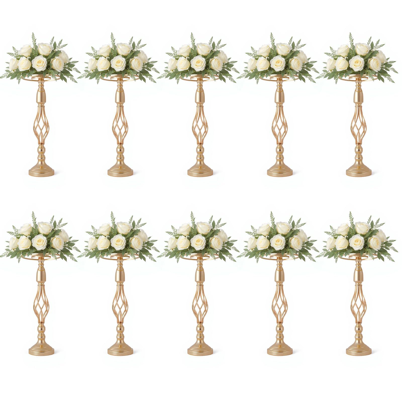 10pcs Centerpieces Flower Stand, 20. 47in 52cm Height Wedding Flower Vases, Crystal Artificial Flower Arrangements For Wedding Party Birthday Event Reception Home Decor