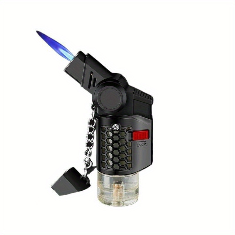 TEMU (without Built-in Butane Gas) Small Welding Gun Lighter, 15° And 45° Adjustable Rotating Head, Windproof Powerful Inflatable Butane Gas Lighter,
