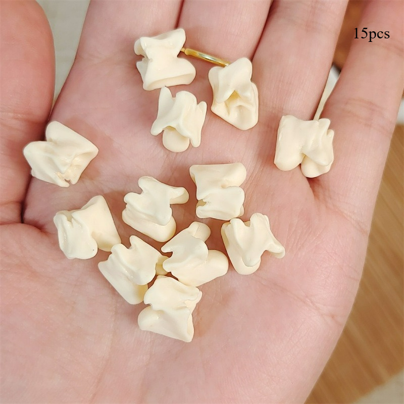 15pcs Resin Bone Decorative Beads, Used For Hand Chain Spacer Bead Beading Material, Pure Handmade Bead Creative Making Supplies