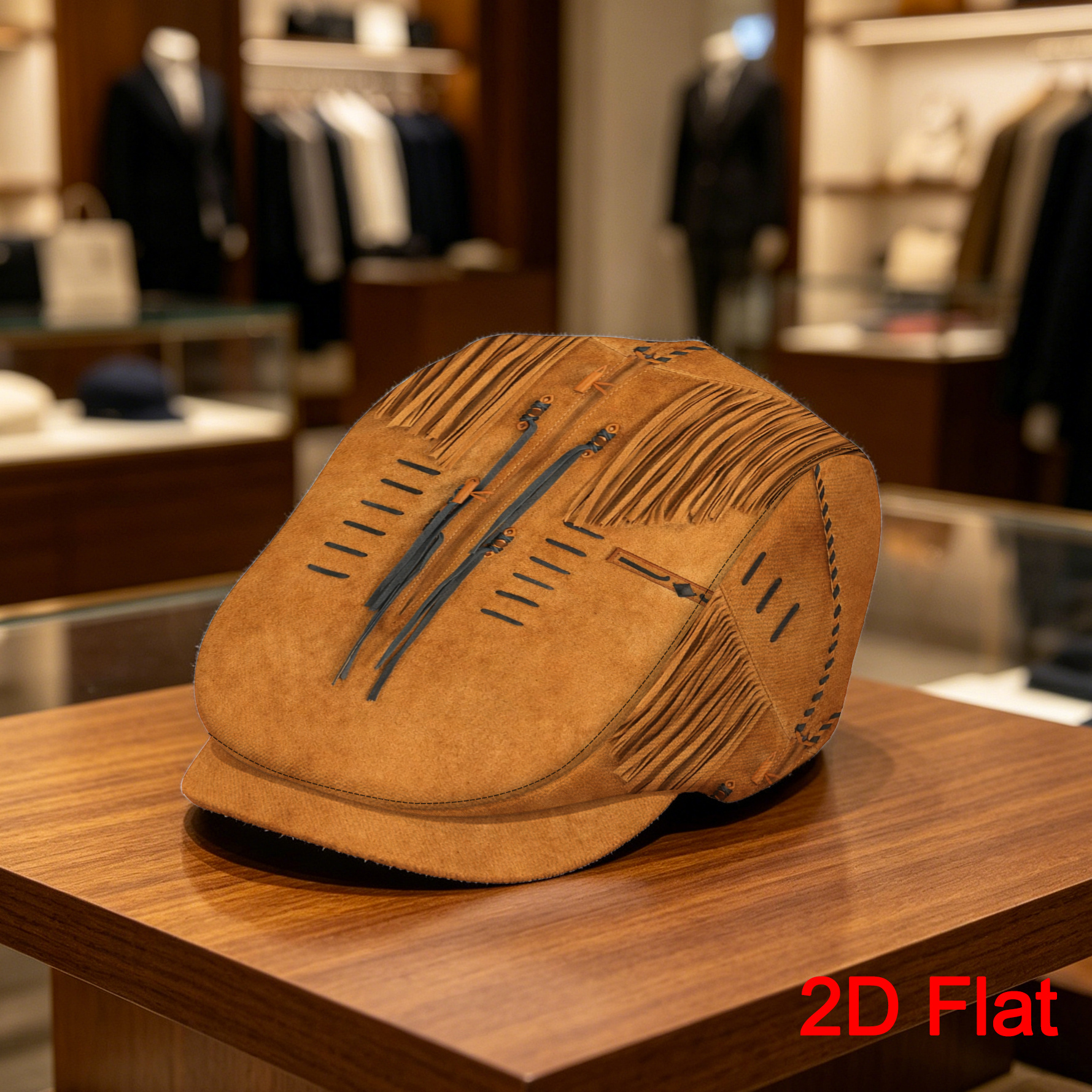 TEMU 1pc 2d Flat With Print Adjustable Flat Cap Vintage Hat Painter's Hat Hat Face-slimming Non-stretch Fabric Ideal For Outdoor Activities Christmas