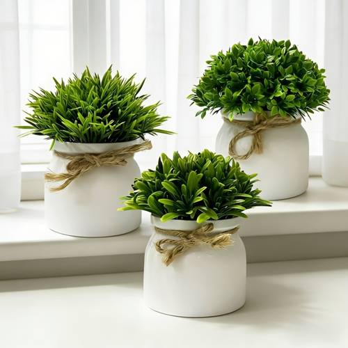 3pcs set artificial potted plants with lifelike designs greenery that never decorating living rooms bedrooms desks bookshelves and other spaces requires no watering or trimming maintaining and beautiful