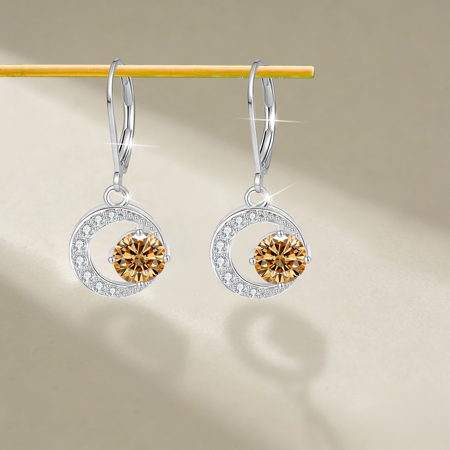 Men's Moissanite Earrings with Hypoallergenic Hooks, Gift for Him