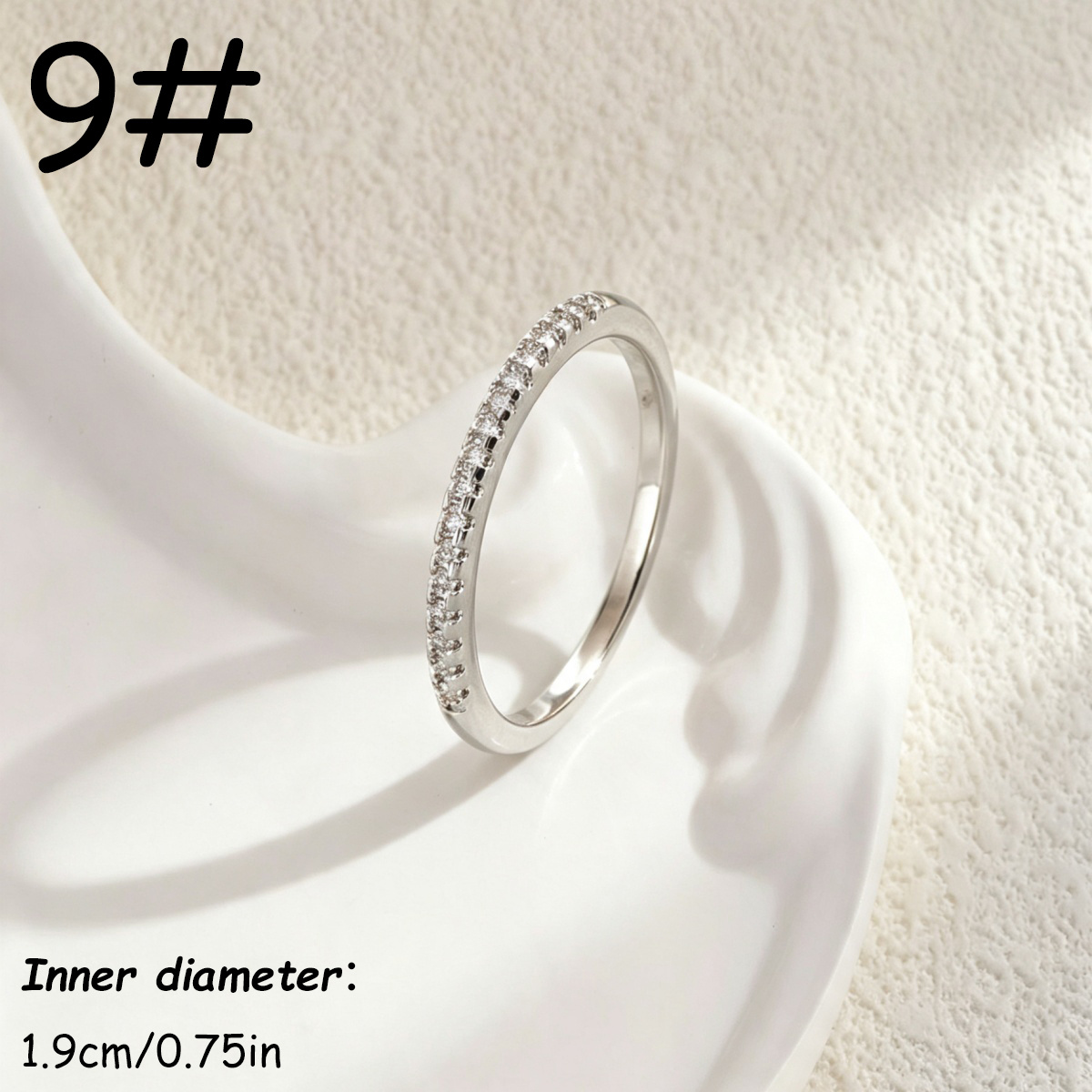 Women's Micro Paved Shiny Ring, Minimalist Elegant Design
